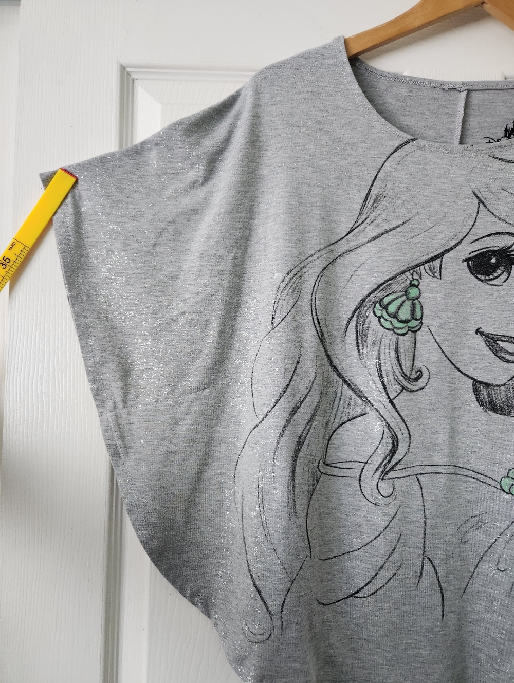 Disney Gray ARIEL Graphic Tee with Mint Accents - Medium - Picture 5 of 10
